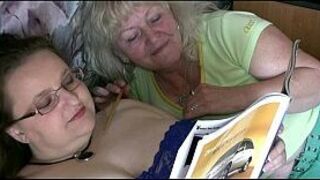 Granny reads playboy and have some sex - porn video