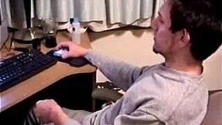 Yummy amateur hairy stud strips and jerks his big cock in solo - porn video