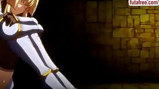 Hentai babe gets poked hard by a strapped on dildo - porn video