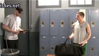 Naughty boys having anal in the locker room - porn video
