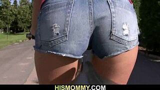 Old mom seduces his GF for pussy licking and toying - porn video